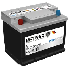 4610082700482 BATREX Аккумулятор EUROSILVER 76 Ah, 700 A, 276 х 175 х 190 прям.