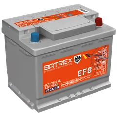 4610082700420 BATREX Аккумулятор EFB 75 Ah, 710 A, 276x175x190